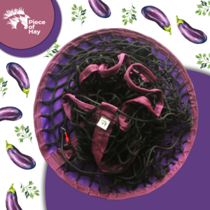 SIATKA NA SIANO PIECE of HAY - WOREK Z DNEM Z TKANINY 'PURPLE BLACK' (OCZKO 4 x 4 cm / 6 mm)